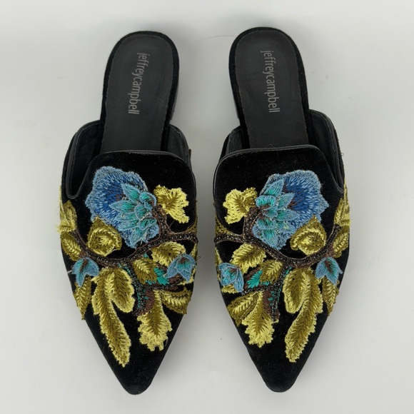 Jeffrey Campbell Shoes - Jeffrey Campbell Claes Appliqué Velvet Mules